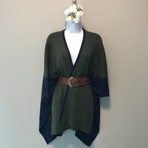 Katherine Barclay Poncho Navy/Green One Size